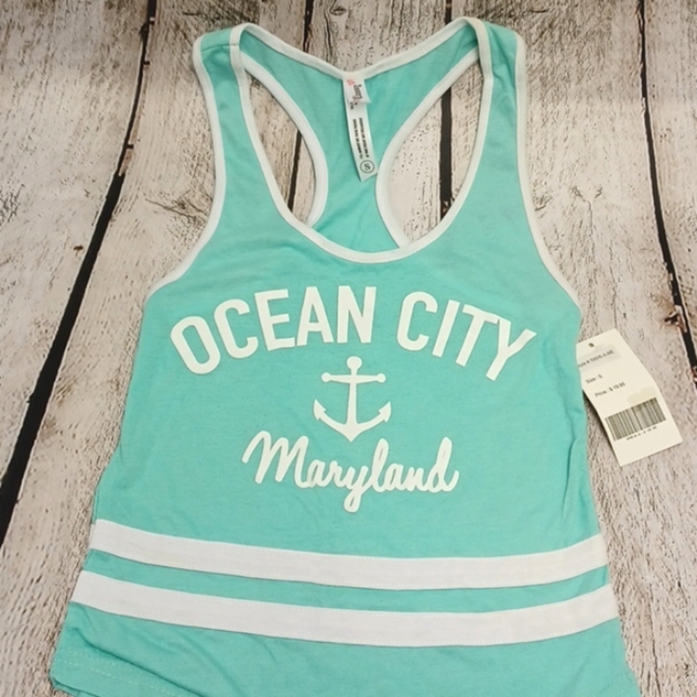 Ocean City Maryland Racerback Tank Top - Aqua (Extra small)